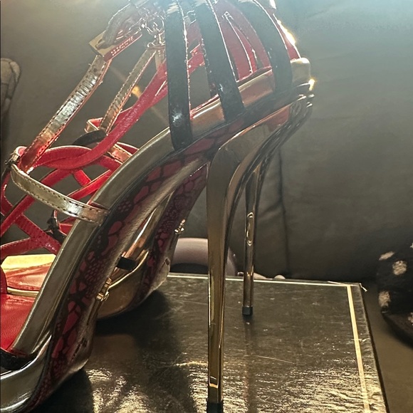 Cesare Paciotti Black and Gold Strappy Sandals - Picture 5 of 8